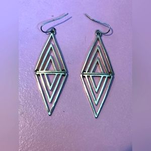 Diamond Silver Earrings